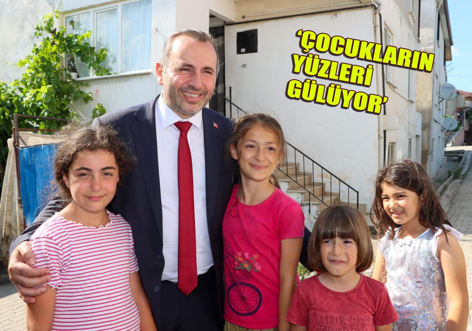 BAŞKAN AMCALARI, BAYRAMDA ÇOCUKLARLA BULUŞTU