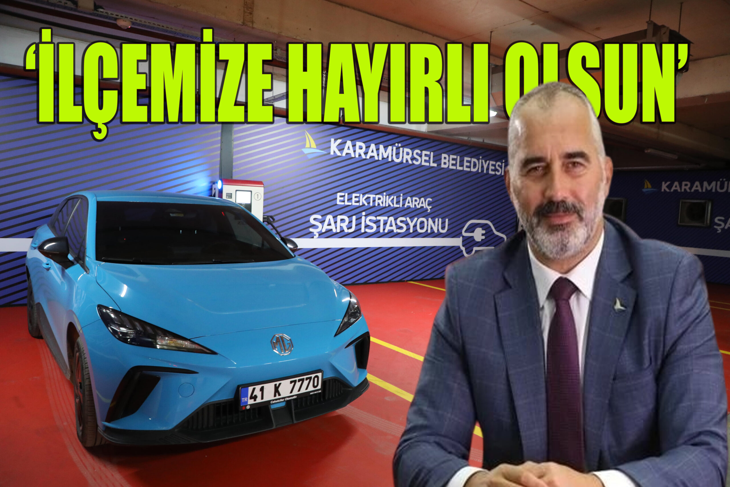 KARAMÜRSEL’E ELEKTRİKLİ ARAÇ ŞARJ İSTASYONU KURULDU