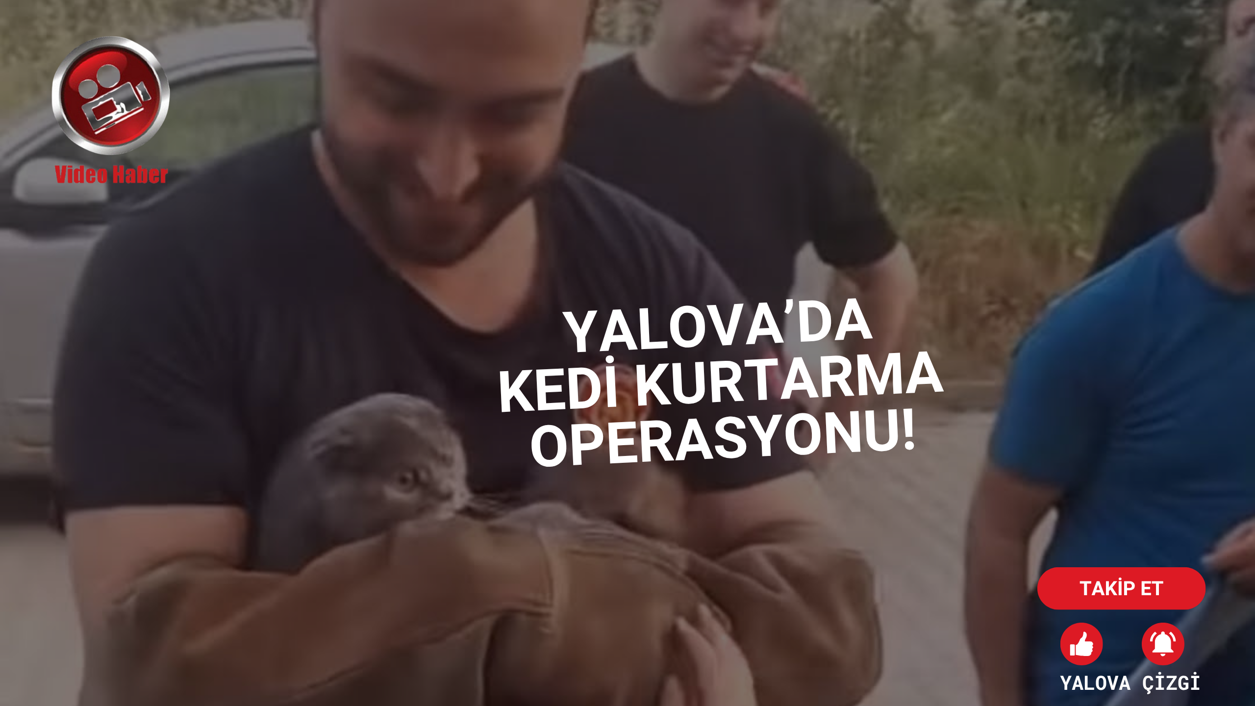 İTFAİYE EKİPLERİ KEDİNİN İMDADINA YETİŞTİ!