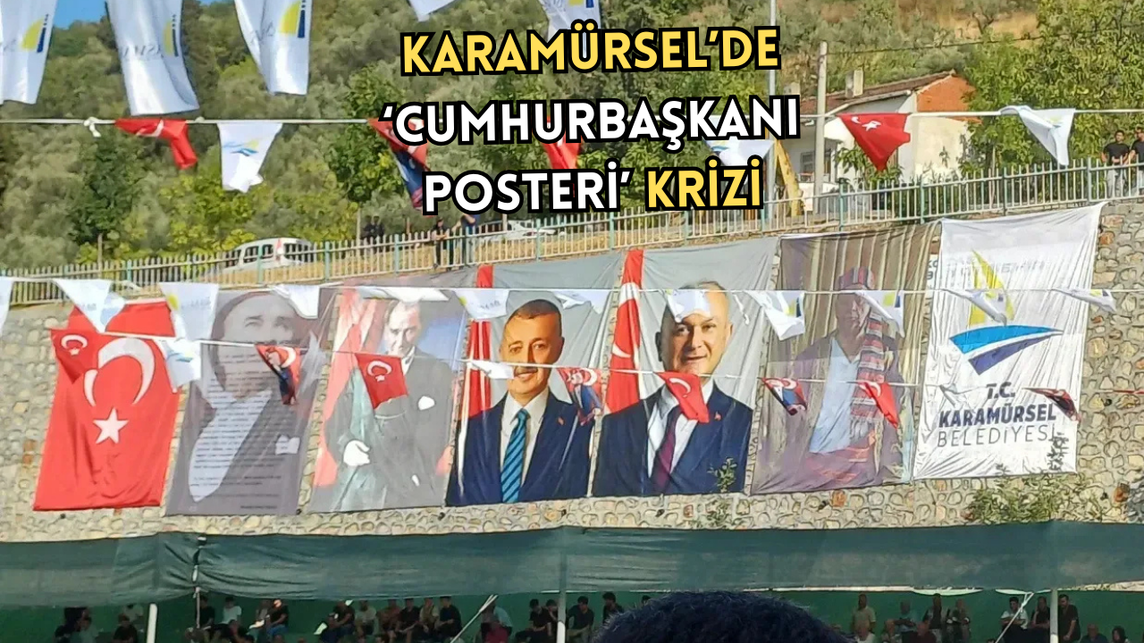 KARAMÜRSEL’DE CUMHURBAŞKANI ERDOĞAN’IN POSTERİNİN ASILMAMASI TARTIŞMA YARATTI.. GÖZLER, BELEDİYEYE ÇEVRİLDİ!