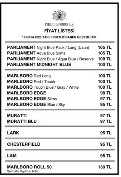 SİGARA FİYATLARINA 5 TL ZAM GELDİ!