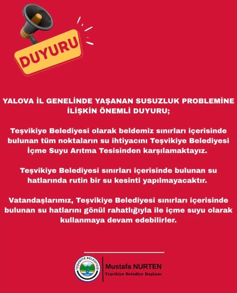 YALOVA SUSUZLUKLA MÜCADELE EDERKEN TEŞVİKİYE RAHAT!