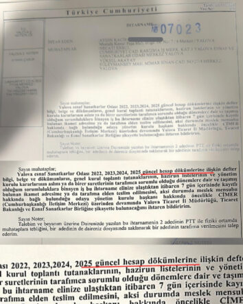 YESO’DA KRİZ DERİNLEŞİYOR! “ŞEFFAFLIK SÖZLE DEĞİL, BELGELERLE OLUR”