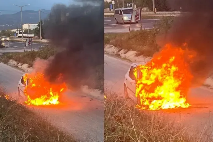 YALOVA'DA ARAÇ KÜLE DÖNDÜ!