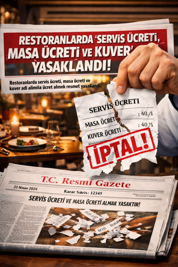 RESTORANLARDA YENİ DÖNEM: SERVİS, MASA VE KUVERT ÜCRETİ RESMEN YASAKLANDI