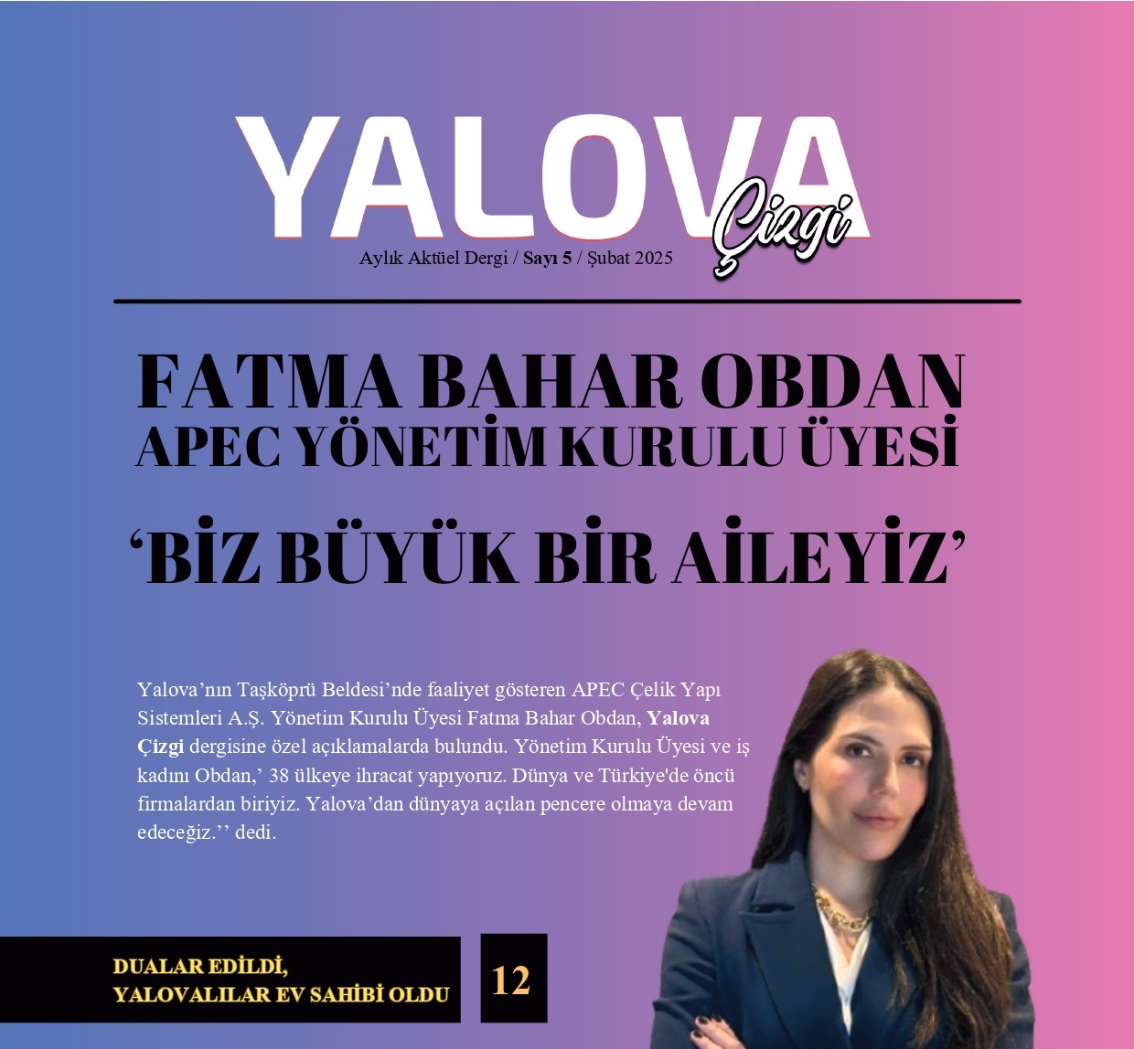 DERGİNİZ YALOVA ÇİZGİ’NİN ŞUBAT SAYISI YAYINDA!