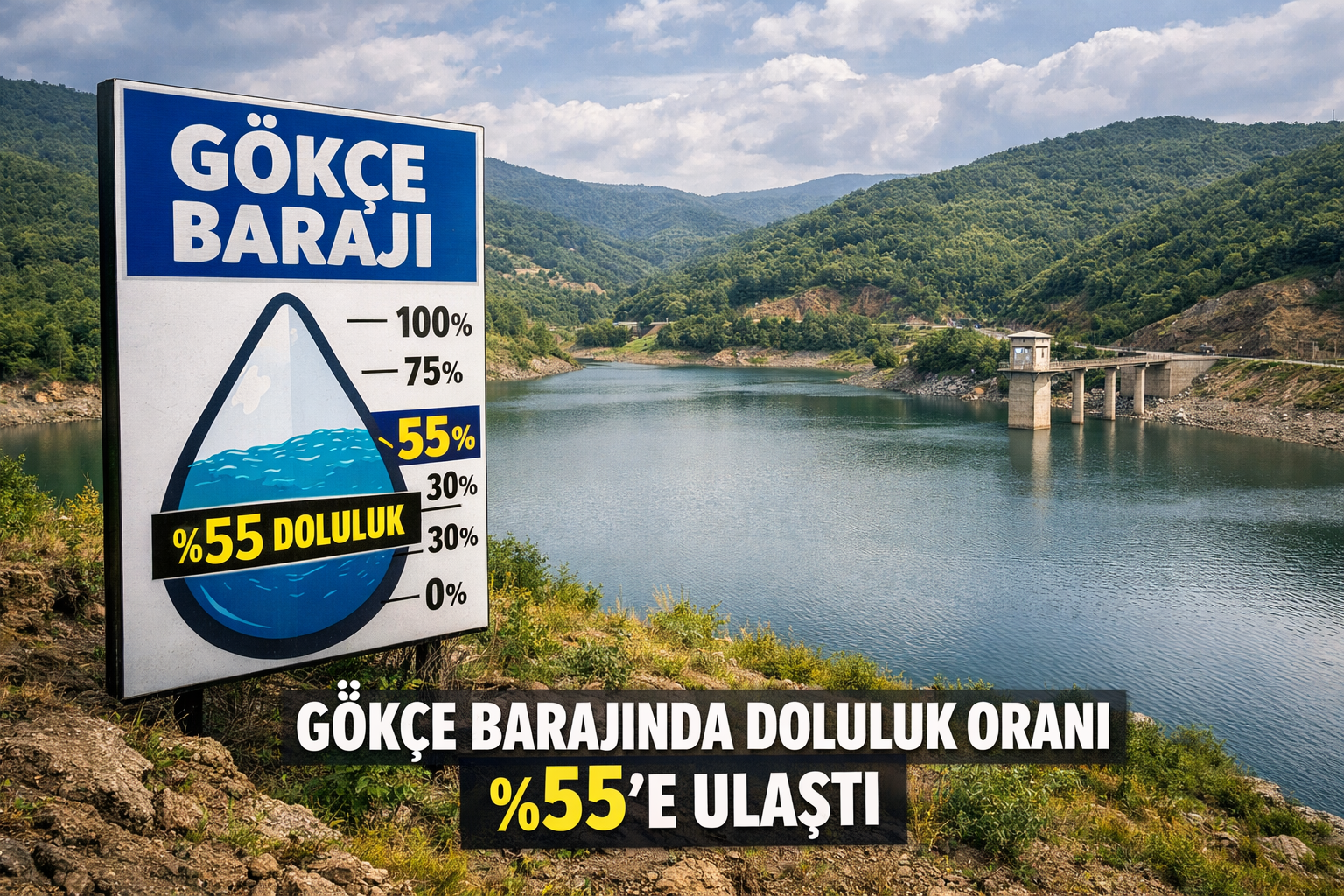 YALOVA’DA ŞİDDETLİ YAĞIŞ BARAJI DOLDURDU