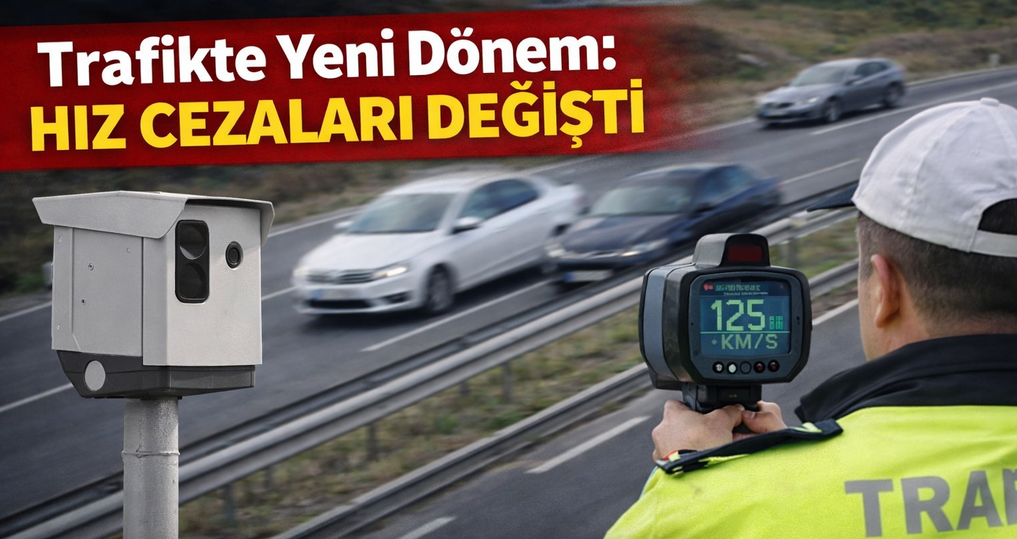 TRAFİKTE YENİ DÖNEM BAŞLADI: HIZ CEZALARI DEĞİŞTİ, EHLİYETE EL KONULABİLECEK