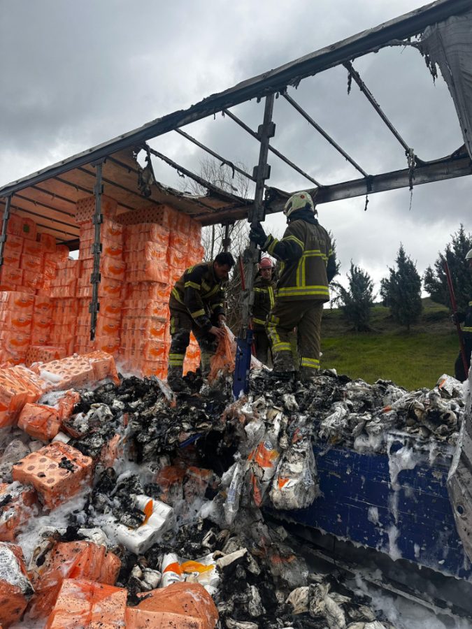 ALTINOVA'DA TIR YANGINI KORKUTTU!