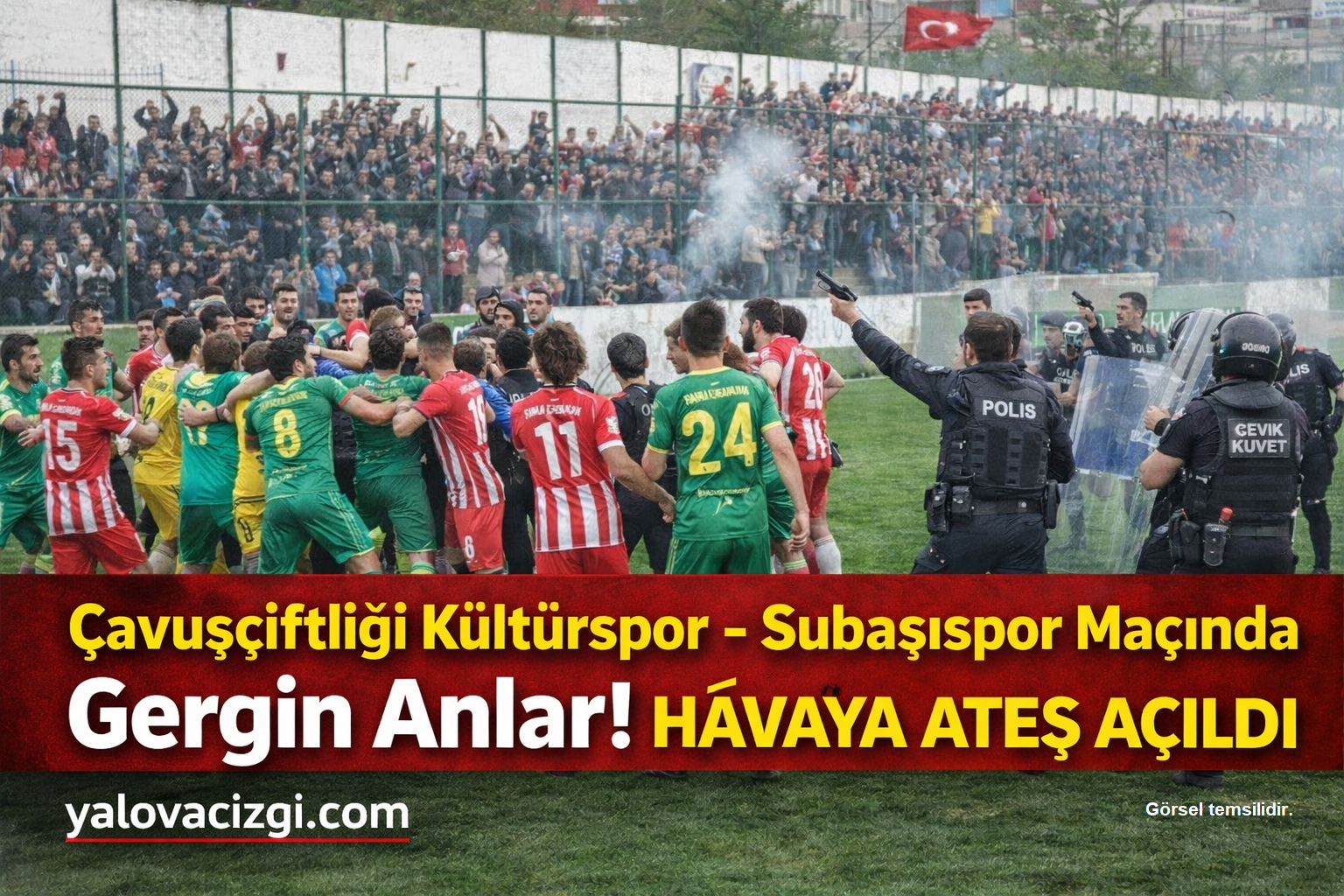 ALTINOVA’DA MAÇ SONRASI ORTALIK KARIŞTI: POLİS HAVAYA ATEŞ AÇTI