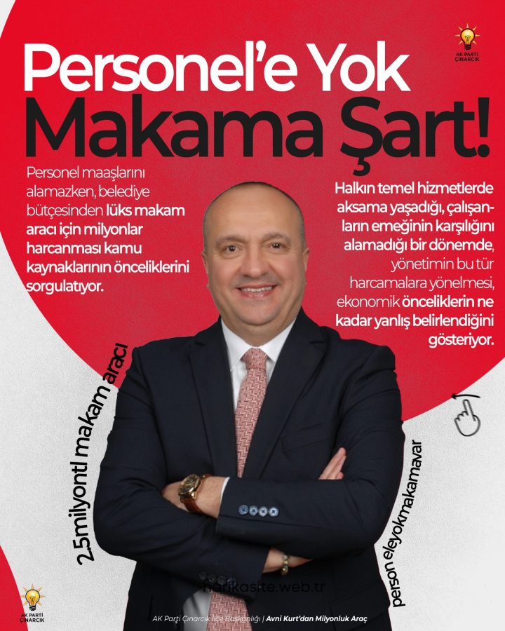 AK PARTİ ÇINARCIK İLÇE BAŞKANI ÖZALP: “ÇINARCIK'IN İHTİYACI GÖSTERİŞ DEĞİL”