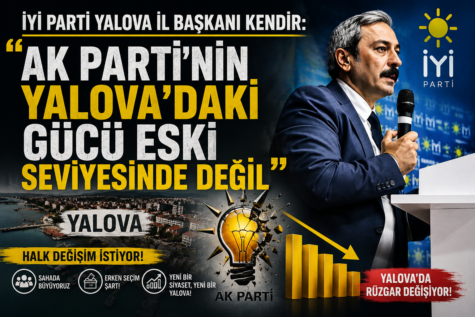 KENDİR’DEN ERKEN SEÇİM, DEPREM VE YALOVA ÇIKIŞI:“HALK, DEĞİŞİM İSTİYOR”