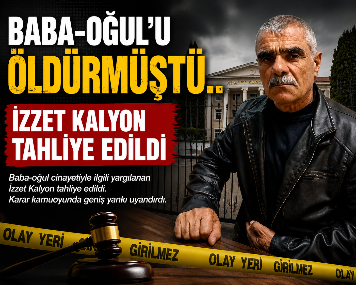 BABA-OĞUL CİNAYETİ DAVASINDA FLAŞ GELİŞME: İZZET KALYON TAHLİYE EDİLDİ