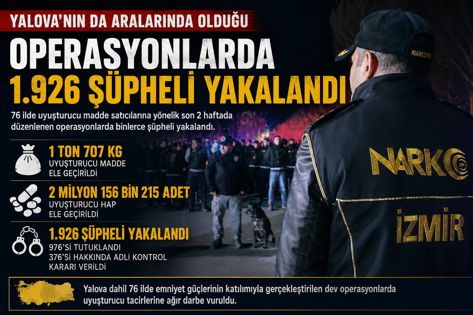 76 İLDE DEV NARKOTİK OPERASYONU!