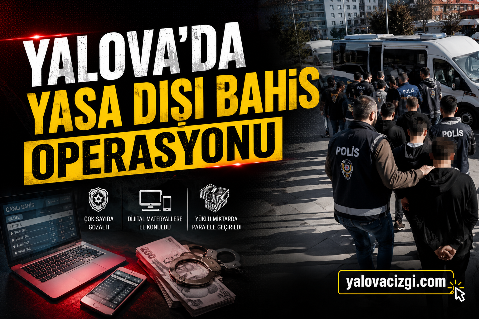 27 İLDE DEV YASA DIŞI BAHİS OPERASYONU.. YALOVA DAHİL 91 GÖZALTI, 10 MİLYARLIK PARA TRAFİĞİ