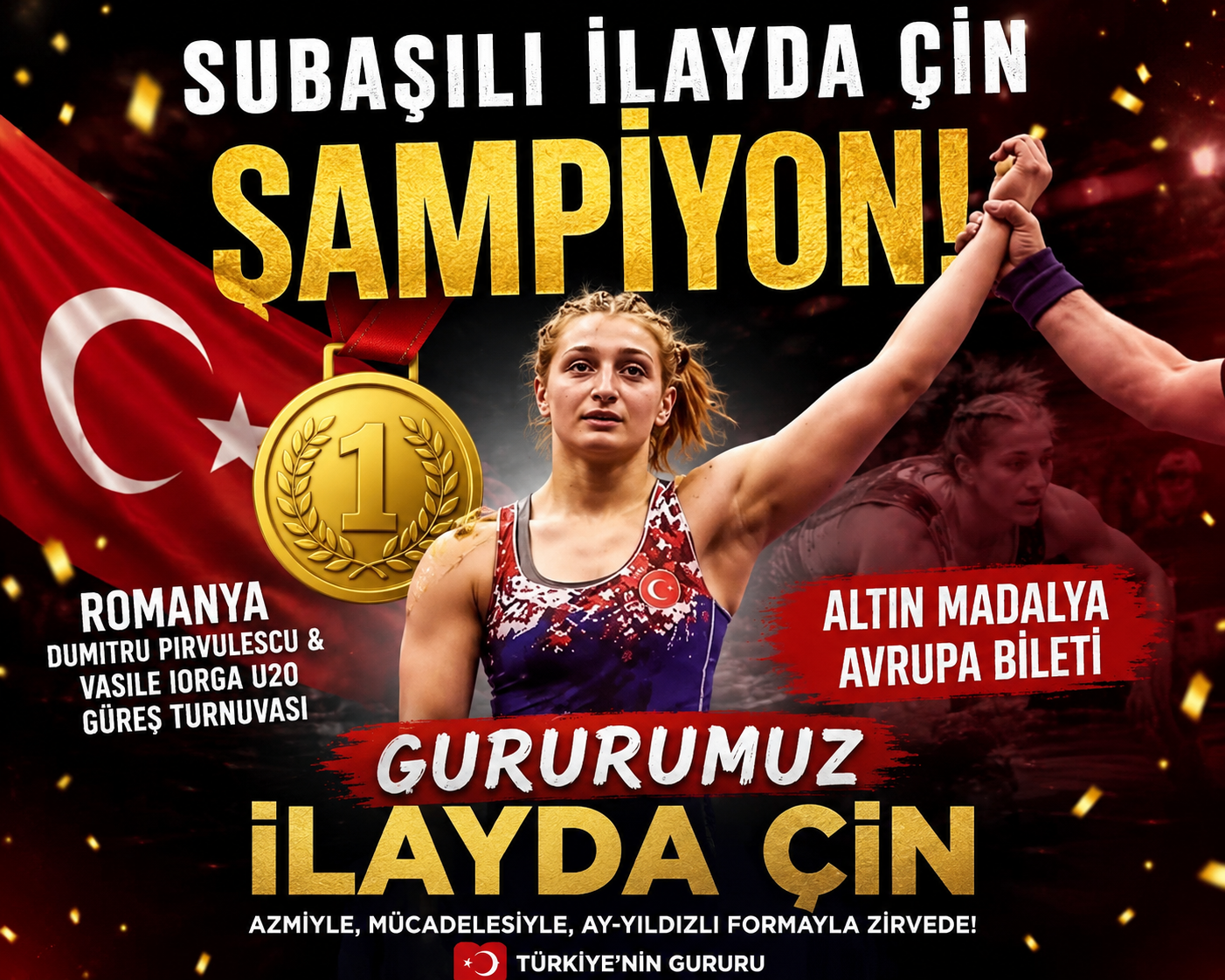 ROMANYA’DA TARİH YAZDI! SUBAŞILI İLAYDA ÇİN ALTIN MADALYA İLE AVRUPA BİLETİNİ ALDI