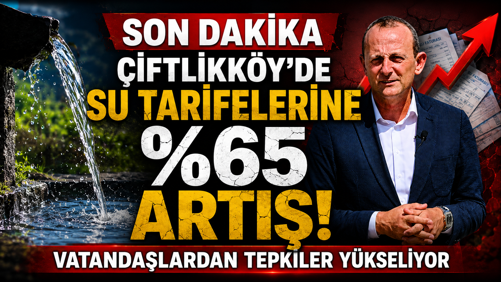 ÇİFTLİKKÖY’DE SU TARİFELERİNE YÜZDE 65 ARTIŞ