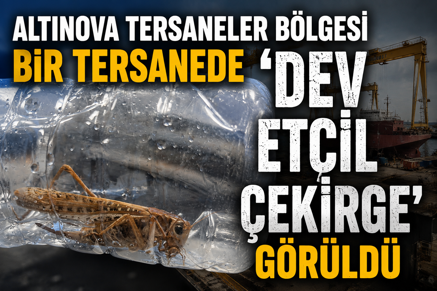 DEV ETÇİL ÇEKİRGE BU KEZ ALTINOVA TERSANELER BÖLGESİNDE GÖRÜLDÜ