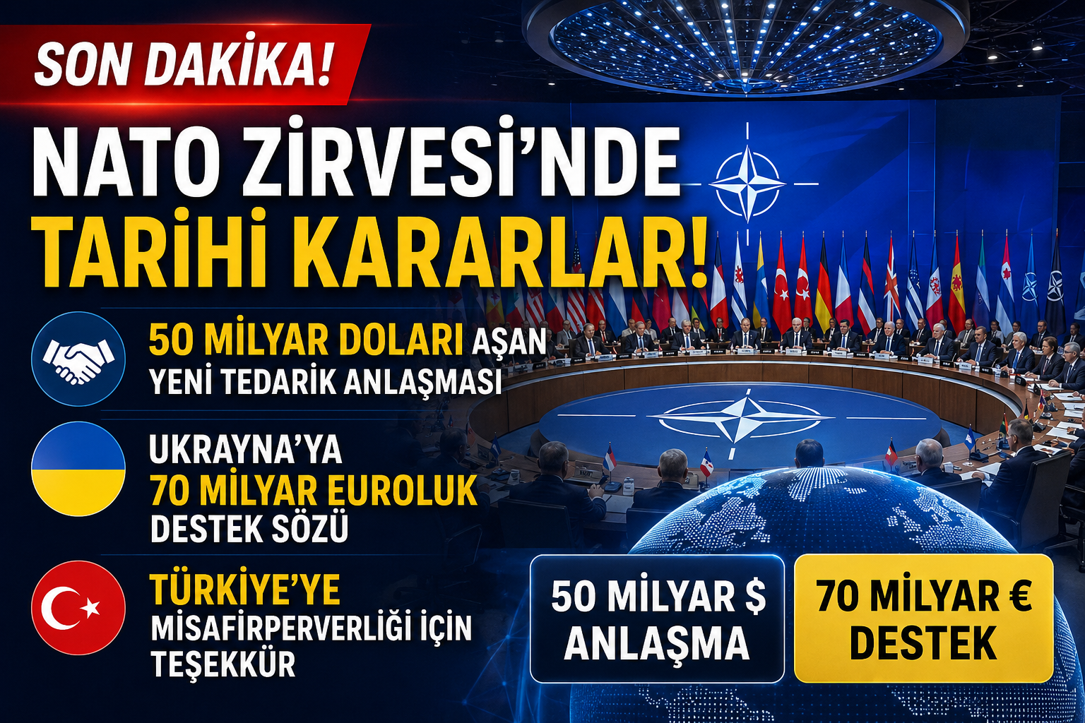 NATO ZİRVESİNDE TARİHİ KARARLAR! 50 MİLYAR DOLARLIK ANLAŞMA!
