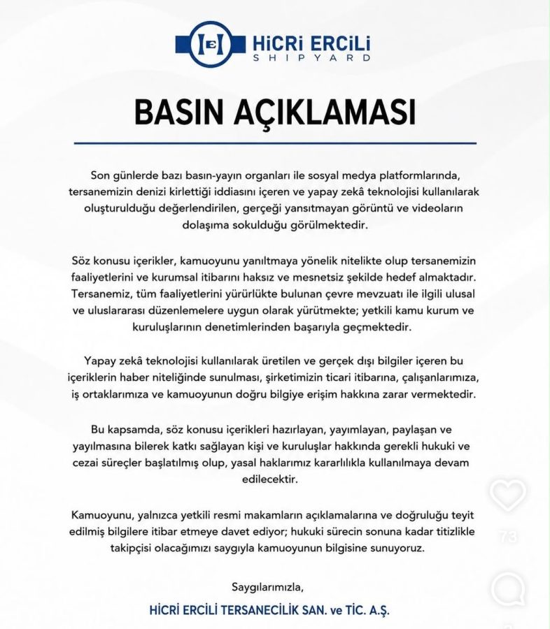 DENİZİ KİRLETEN TERSANEDEN 'EVLERE ŞENLİK' BASIN AÇIKLAMASI! 2 DENİZİ KİRLETEN TERSANEDEN 'EVLERE ŞENLİK' BASIN AÇIKLAMASI!