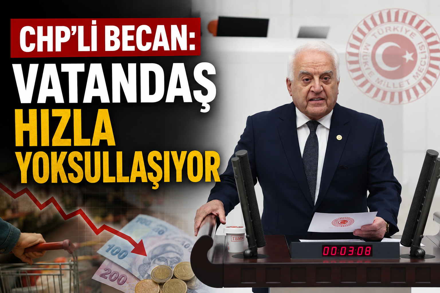 CHP MİLLETVEKİLİ BECAN:”AZALAN ENFLASYON DEĞİL, VATANDAŞIN ALIM GÜCÜ”