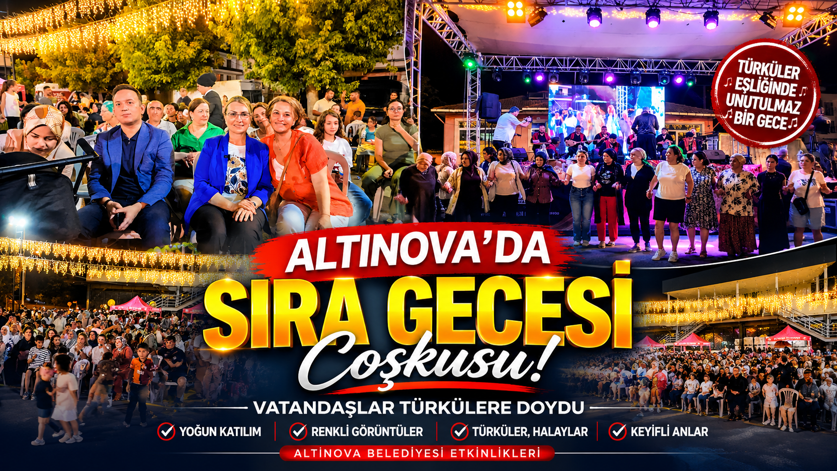 Altınova’da Türkü Gecesi Coşkusu! Mahmut Çap ve Ekibi Vatandaşları Buluşturdu
