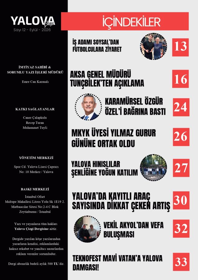 YALOVA ÇİZGİ’NİN EYLÜL SAYISI YAYINDA! 6 4 IC SAYFA page 0001