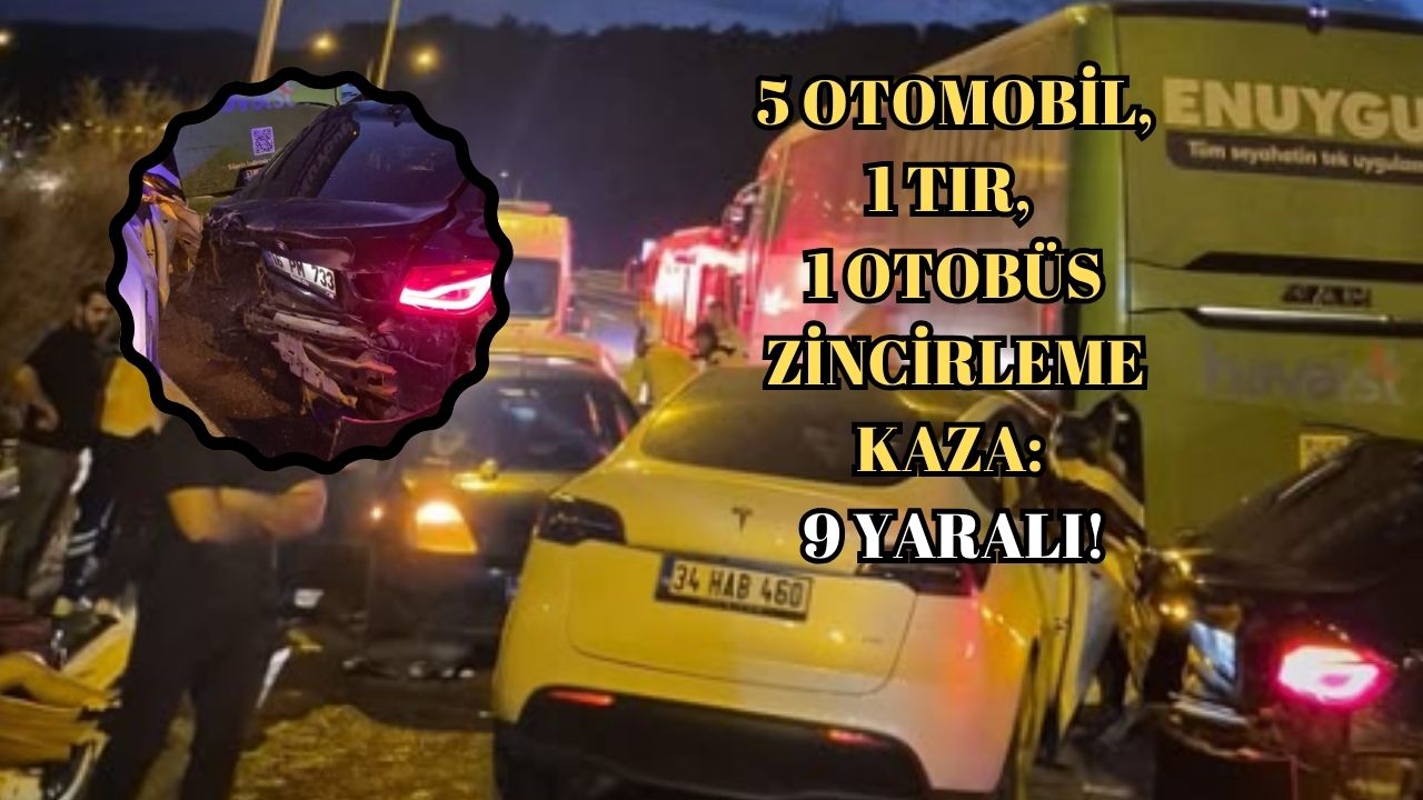 KILIÇ KAVŞAĞI’NDA ZİNCİRLEME KAZA: 7 ARAÇ BİRBİRİNE GİRDİ, 9 KİŞİ YARALANDI!