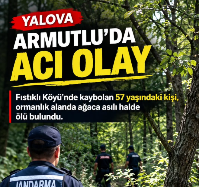 ARMUTLU’DA ACI OLAY: 57 YAŞINDAKİ KİŞİ ORMANDA ÖLÜ BULUNDU